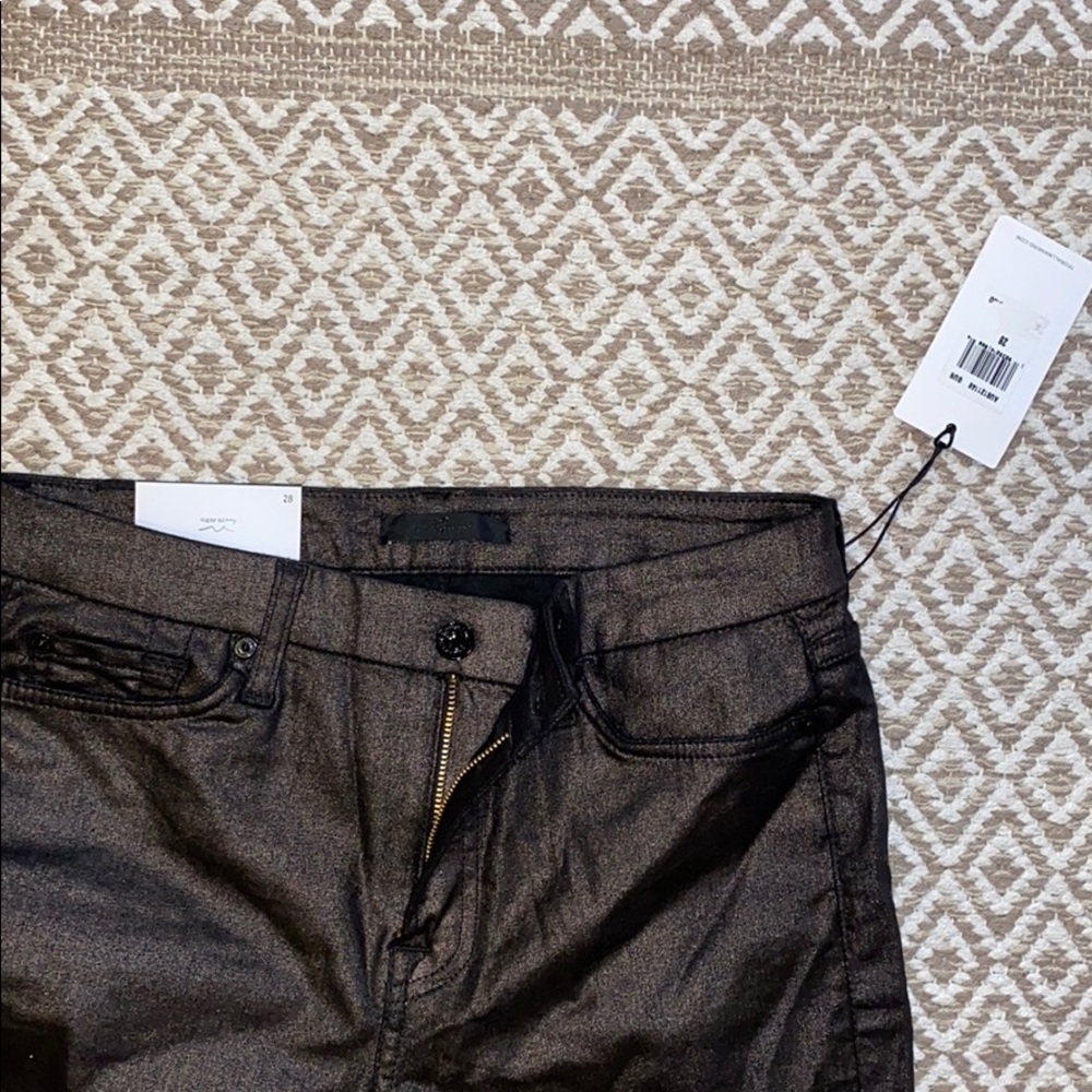 7 for all mankind black sparkly ankle skinny jeans - Picture 2 of 4